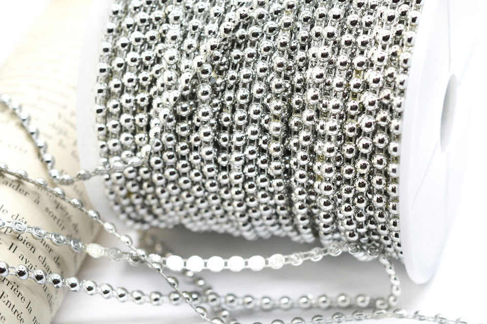 Nakładki na нитці 4 мм 1 м Срібло Silver_АА079