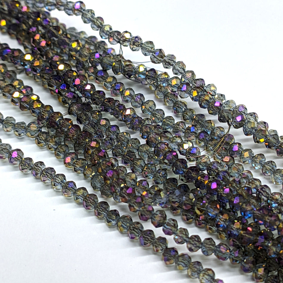 Намистини Swarovski огранювання рондель 3х2 мм +-175 шт. Фіолетово-Синій АВ_043