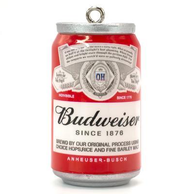 Підвіска, брелок у вигляді банки Budweiser, розмір 45х23мм, 1шт.