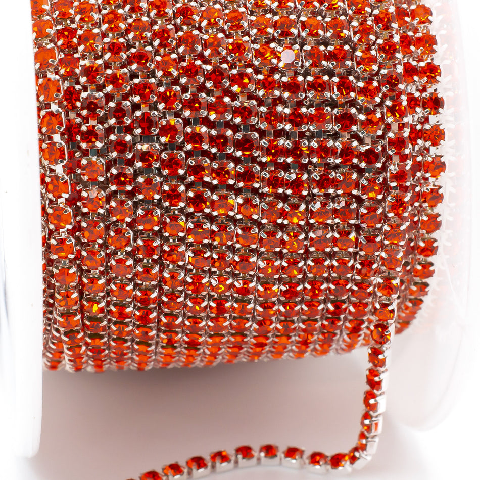 Стразовий ланцюг ss6 (2 мм) 1 м Hyacinth silver