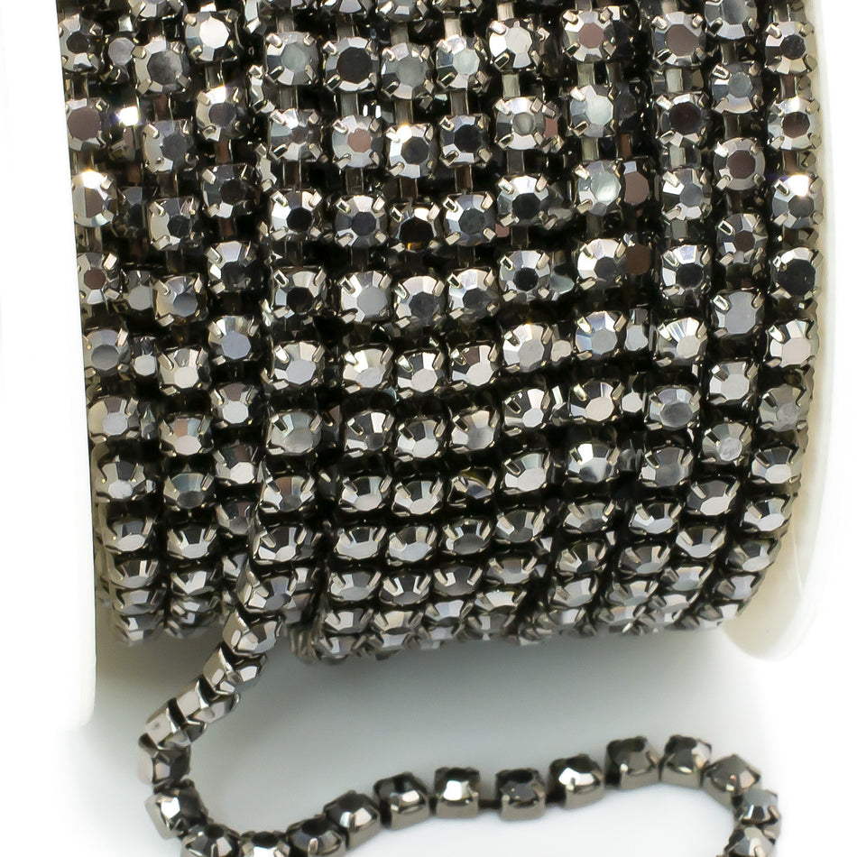 Стразовий ланцюг ss10 (2,8 мм) 1 м Hematite nickel