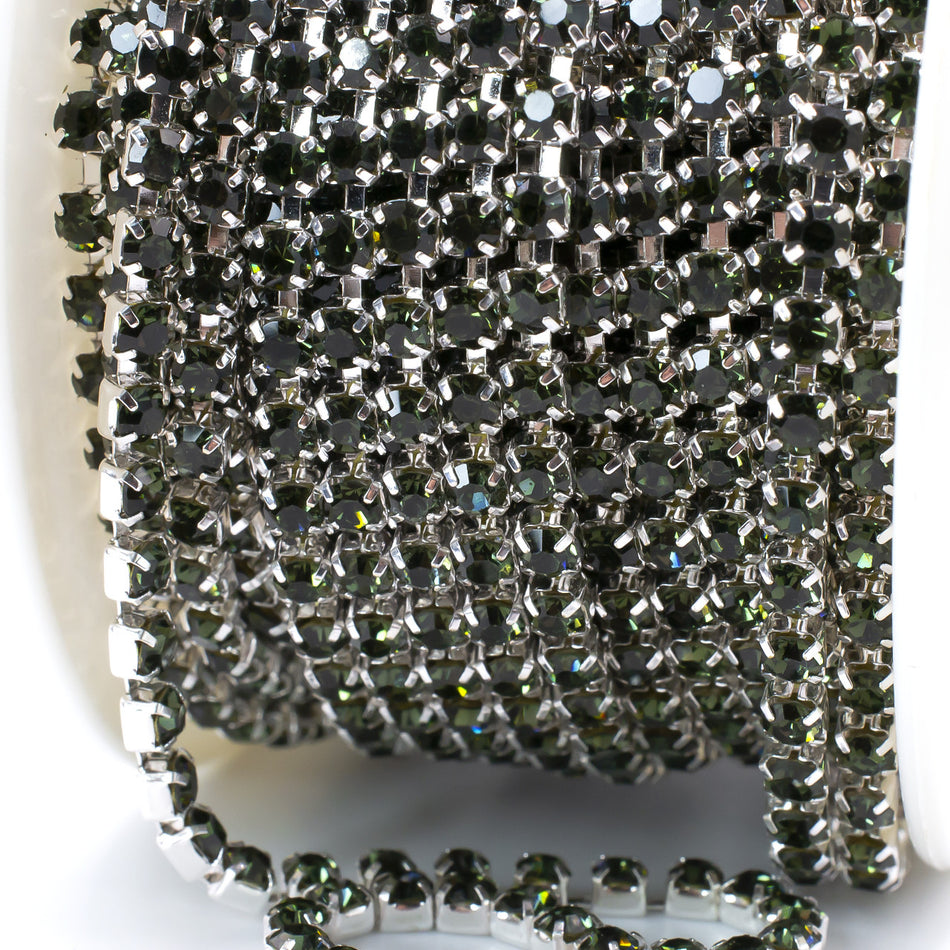 Стразовий ланцюг ss10 (2,8 мм) 1 м Swampy silver