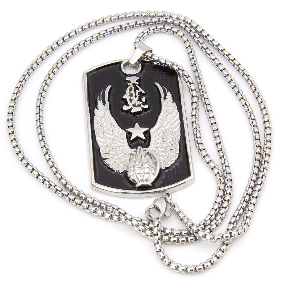 Ланцюжок з кулоном Grenade Wings, кольє, 1шт, розмір 48х30мм, довжина lanцюжка 70см