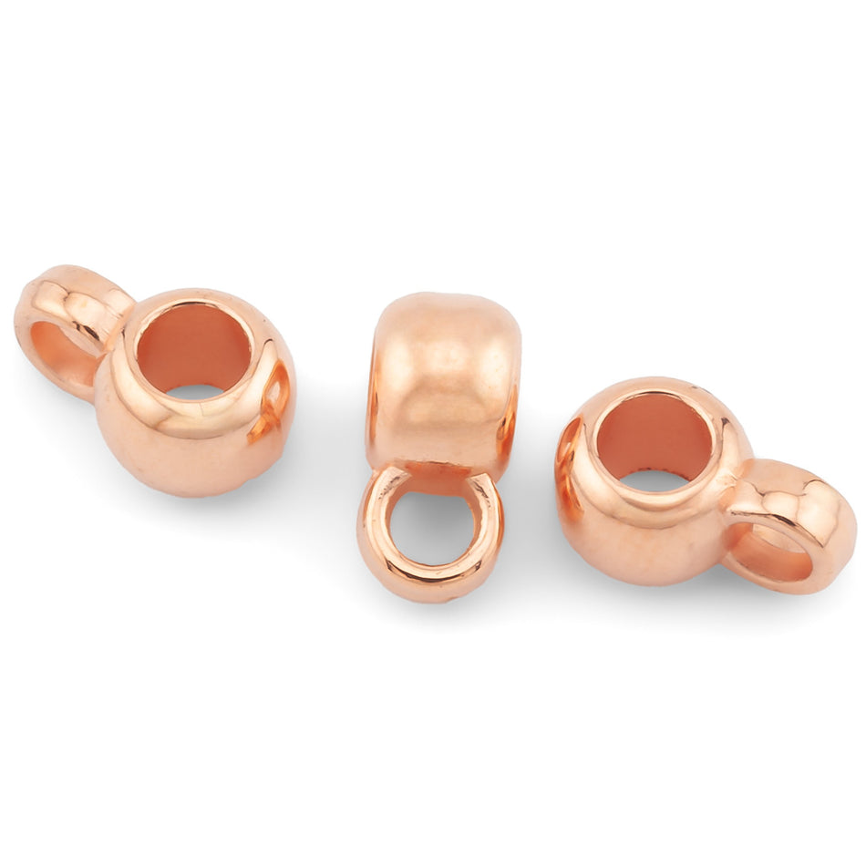 Бейл Барило пластикове +-50 шт. 6 mm петелька внутр. 2,5 mm Рожеве золото