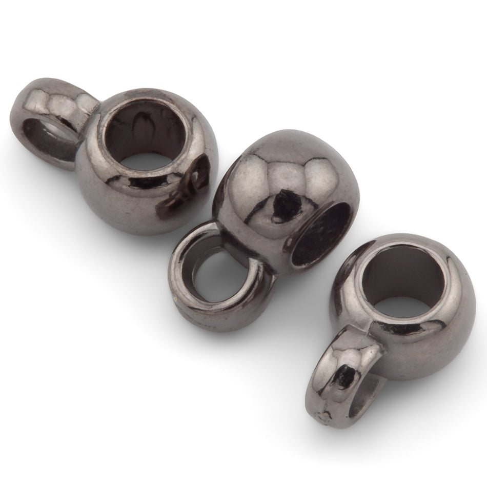Бейл Барило пластикове +-50 шт. 6 mm петелька внутр. 2,5 mm Чорний Нікель