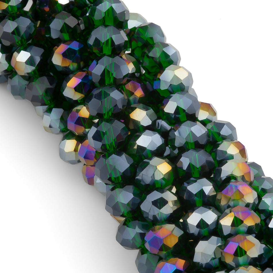 Nogi Swarovski огранювання рондель 3,5х3 мм 34 см (+-124 шт.) смарагдовий АВ прозорий