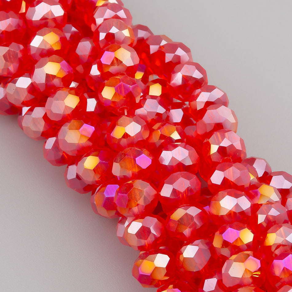 Nogi Swarovski огранювання рондель 3,5х3 мм 34 см (+-124 шт.) Червоногарячий АВ прозорий