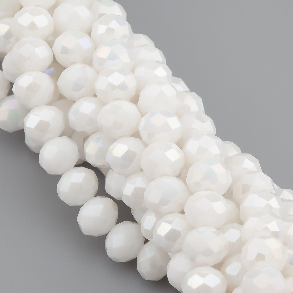 Nogi Swarovski огранювання рондель 3х2,5 мм 38 см (+-160 шт.) Білий АВ