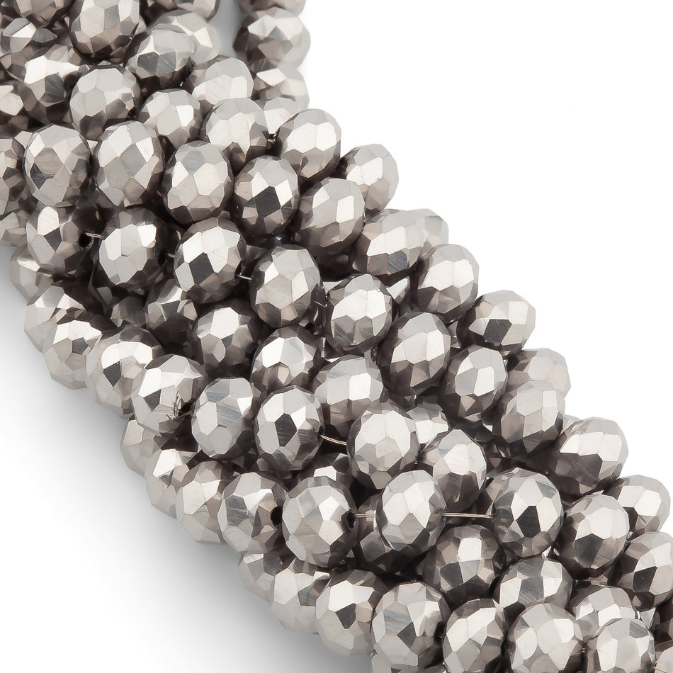 Намистини Swarovski огранювання рондель 3,5х3 мм 34 см (+-124 шт.) Платиновий металік