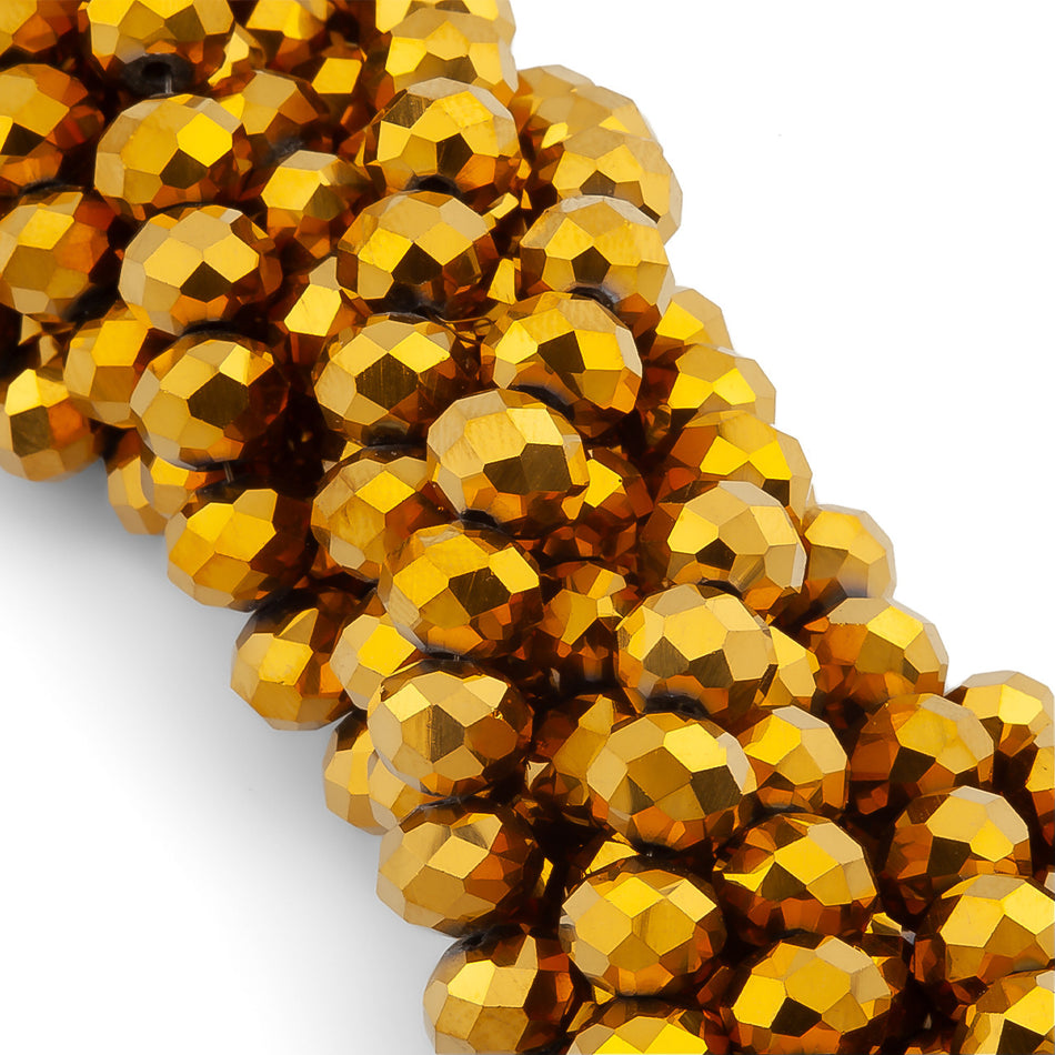 Намистини Swarovski огранювання рондель 3,5х3 мм 34 см (+-124 шт.) Золотистий металік