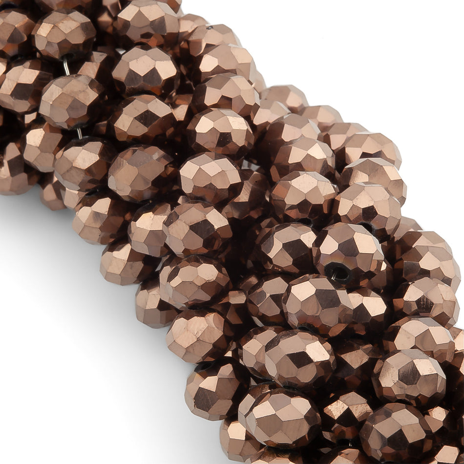 Nogi Swarovski огранювання рондель 6х4,8 мм 40 см (+-85 шт.) Коричневий металік
