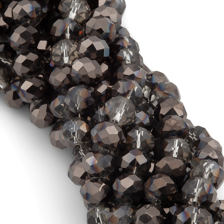 Намистини Swarovski огранювання рондель 3,5х3 мм 34 см (+-124 шт.) Гематитовий напівпрозорий металік