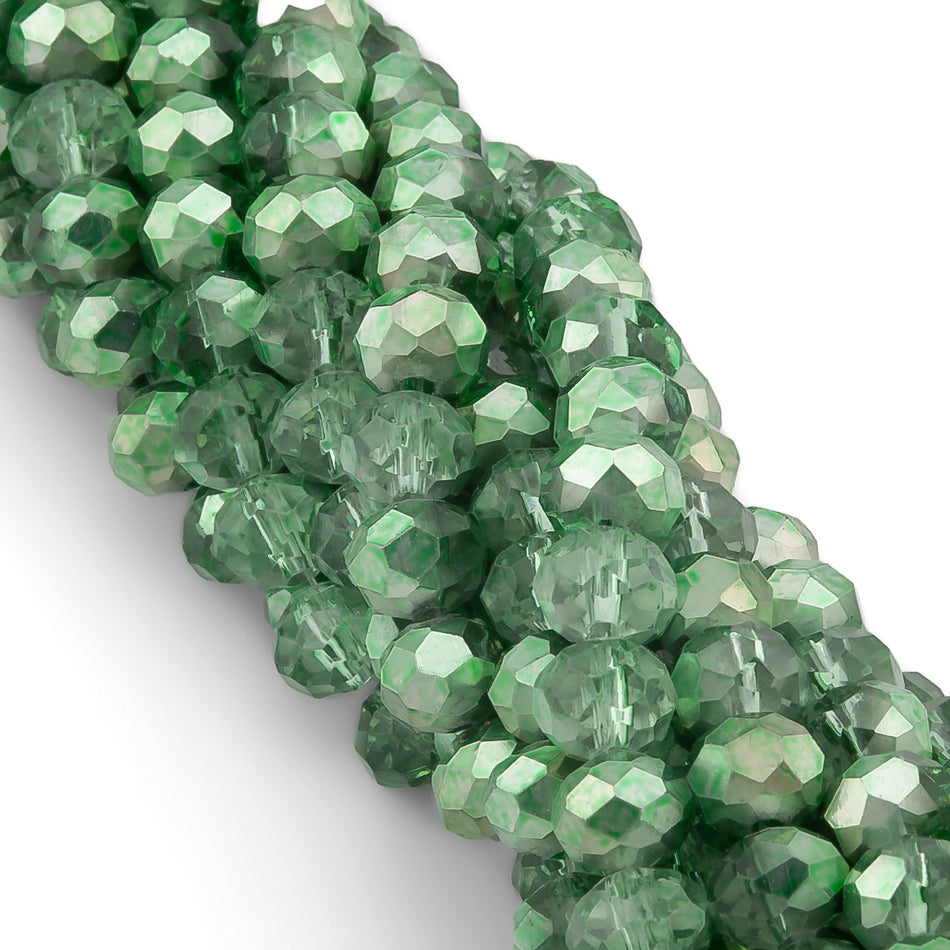 Nogi Swarovski огранювання рондель 3х2,5 мм 38 см (+-160 шт.) Оливково-зелений напівпрозорий металік