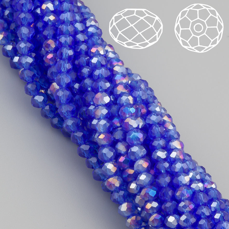Намистини Swarovski огранювання рондель 3,5х3 мм 34 см (+-124 шт.) Електрик АВ прозорий