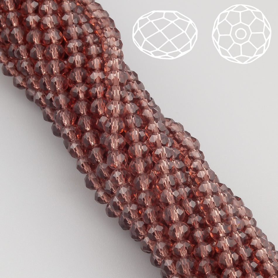 Nogi Swarovski огранювання рондель 3х2,5 мм 38 см (+-160 шт.) Сливовий прозорий