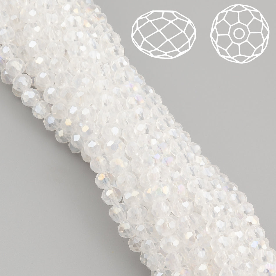 Намистини Swarovski огранювання рондель 3,5х3 мм 34 см (+-124 шт.) Прозорий АВ