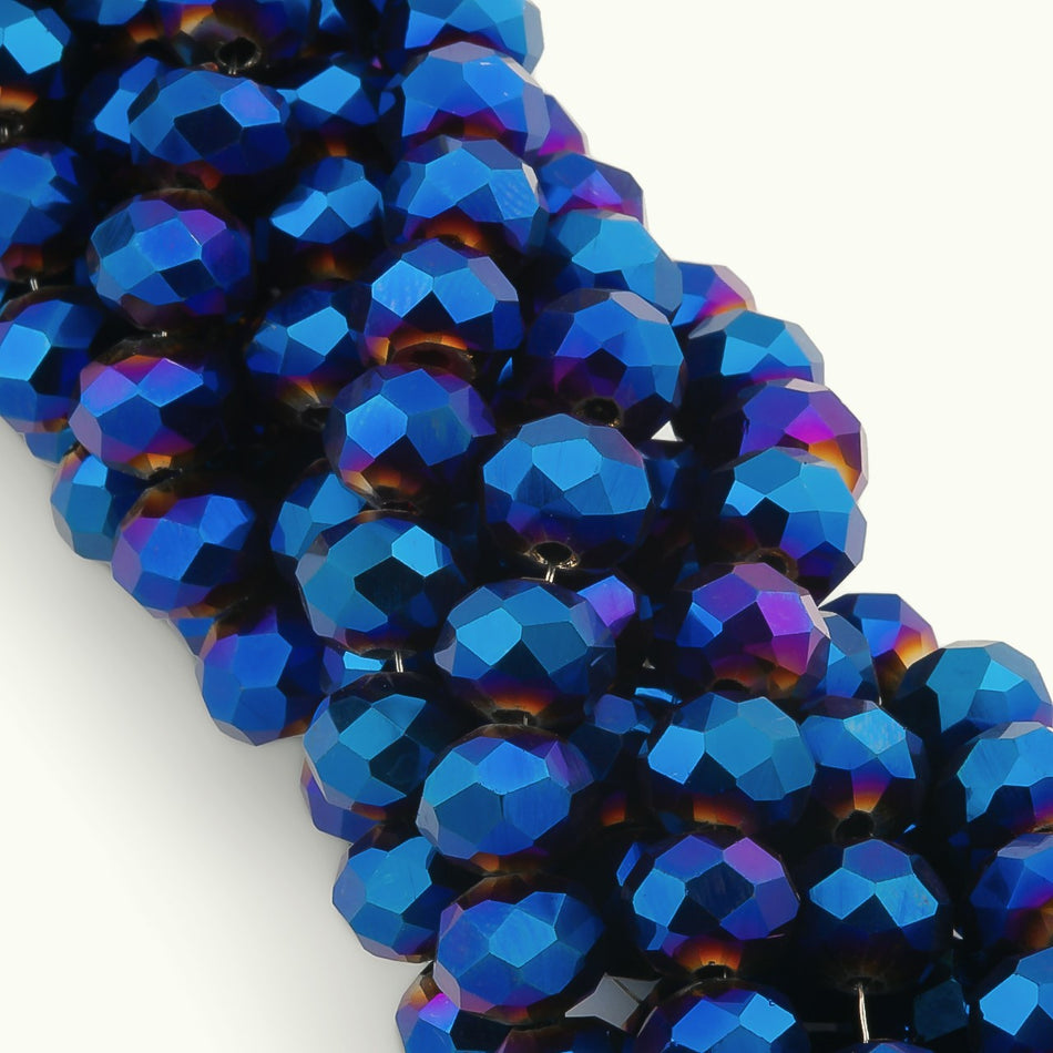 Намистини Swarovski огранювання рондель 3,5х3 мм 34 см (+-124 шт.) Синій металік
