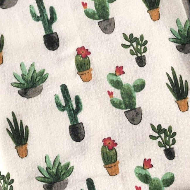 Тканина 55% льон 45% бавовна 160 г/м² 1,5 м 1 м принт Multi-colored cactus