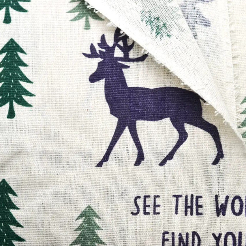 Тканина 55% льон 45% бавовна 160 г/м² 1,5 м 1 м принт Cedar forest