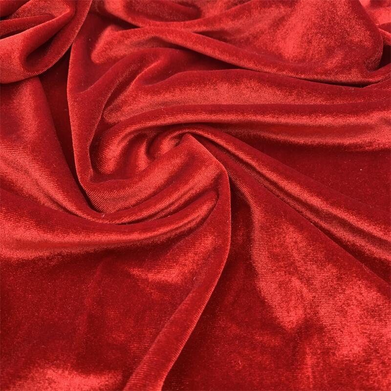 Тканина оксамит стрейч LuxFabric поліестер 400 г/м² 1,65 м 1 м Червоний