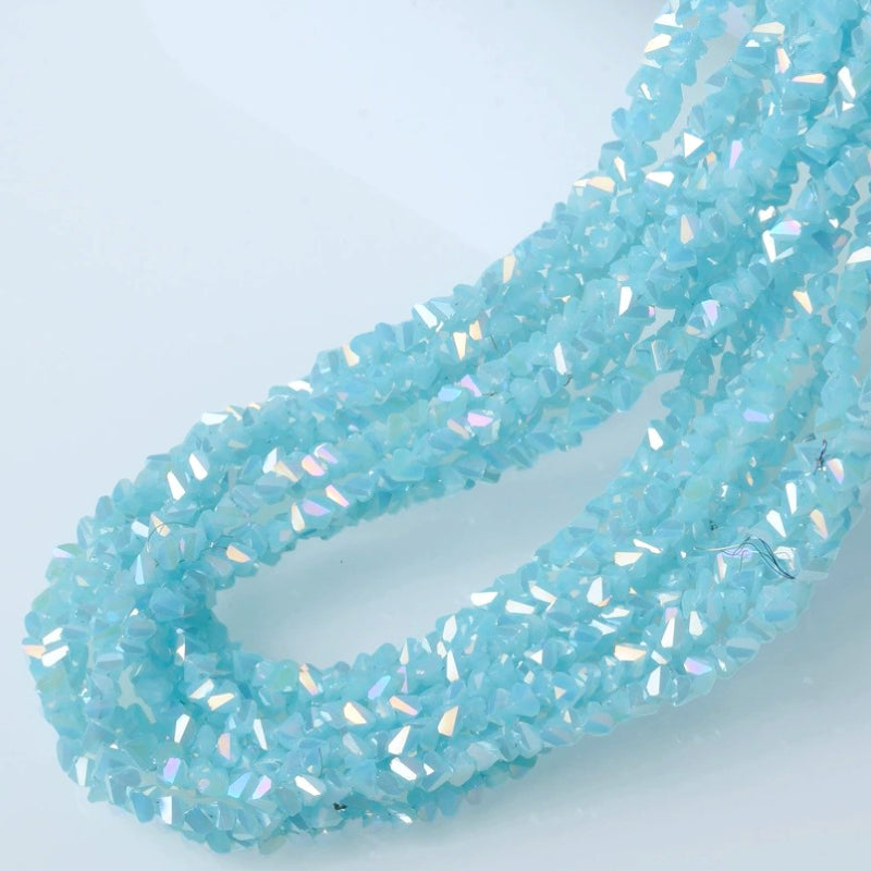 Намистини Swarovski ограновування трикутник 3 мм 30 см (+-130 шт.) Небесний АВ
