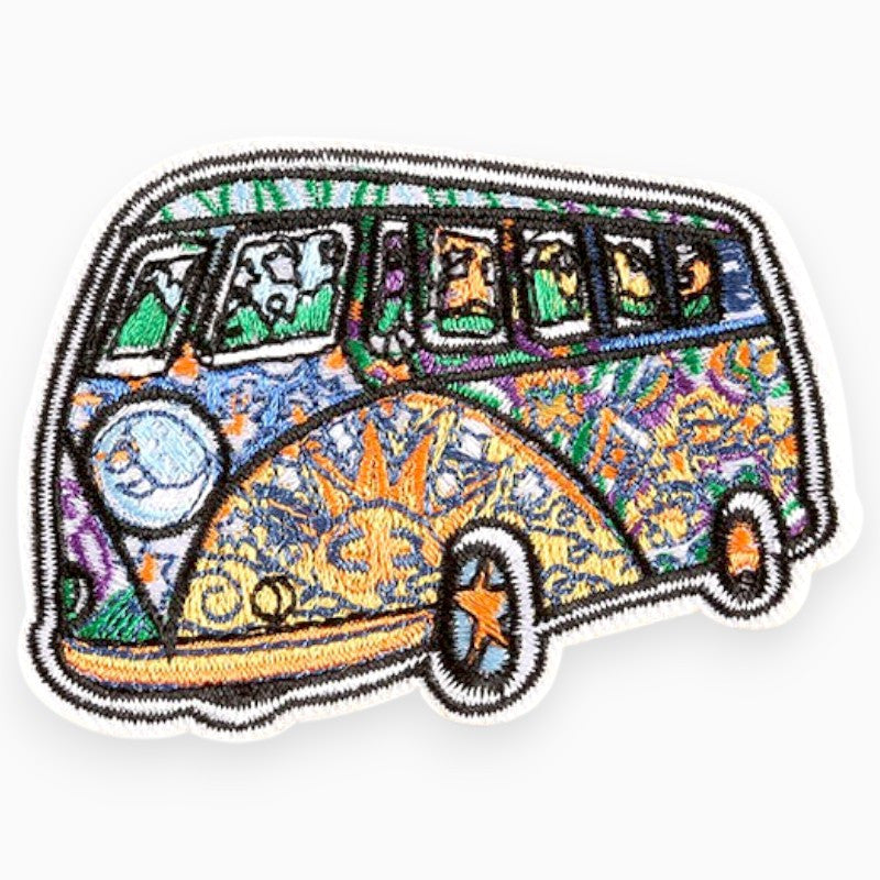 Термоаплікація Hippie Bus вишита 5,6х7,6 cm 1 шт. Різні кольори