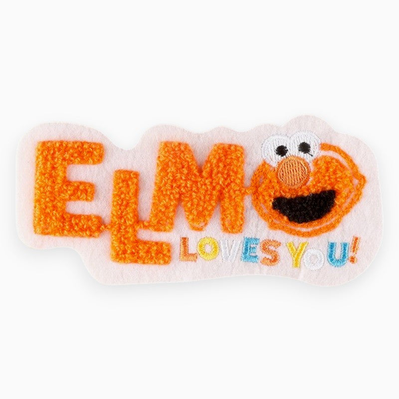 Аплікація нашивка ElmoLovesYou! плюшева 6,3х13,1 cm 1 шт. Помаранчево-білий