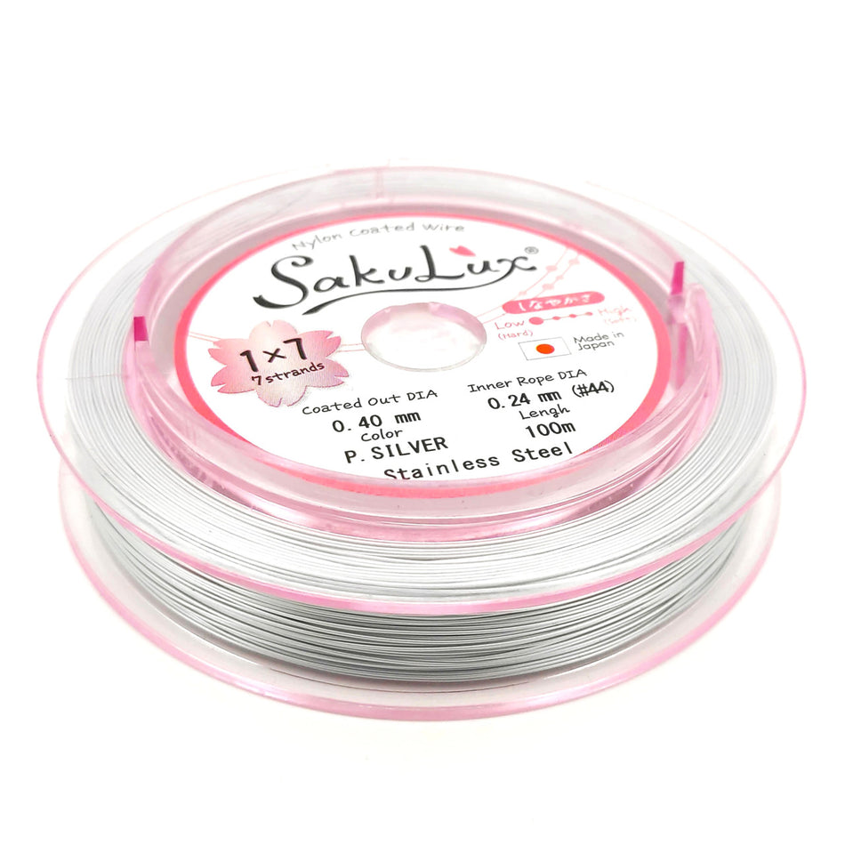 Ювелірний трос SakuLux (Flexy7) Японія 0,40 мм 1 м Сріблястий