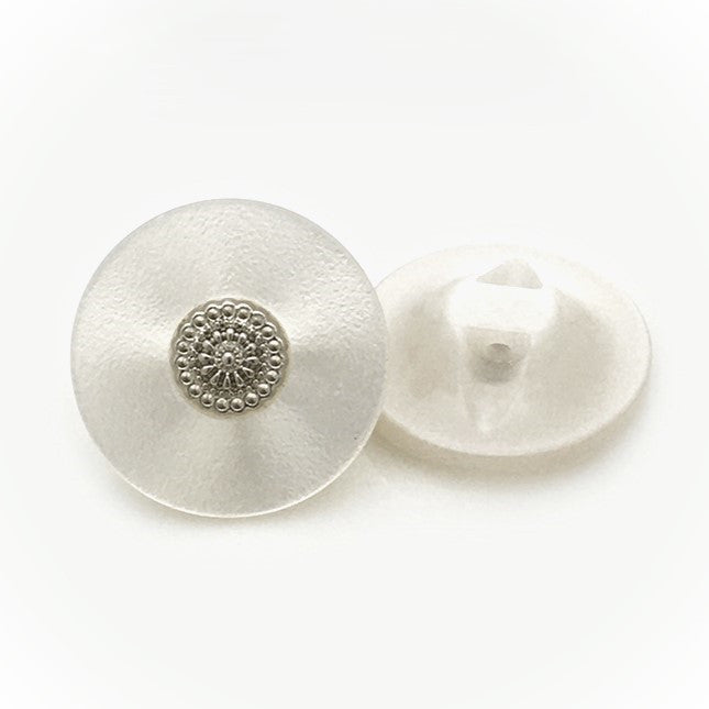 Гудзик Lotus Leaf LuxFabric на ніжці пластик 22,5 мм 1 шт. Перламутровий