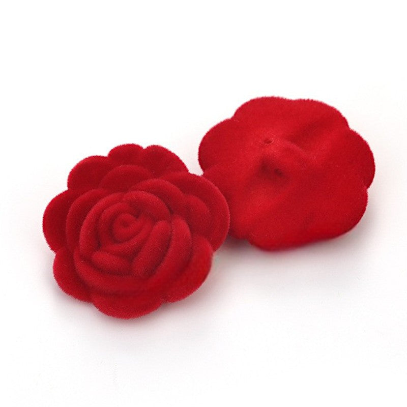 Гудзик Rose LuxFabric на ніжці флокований 21 мм 1 шт. Червоний