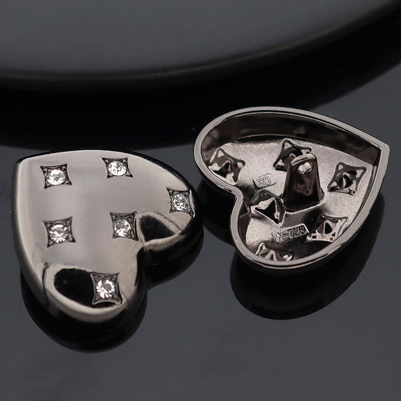 Гудзик Heart Six Diamonds LuxFabric на ніжці метал 23х21 мм 1 шт. Чорний нікель