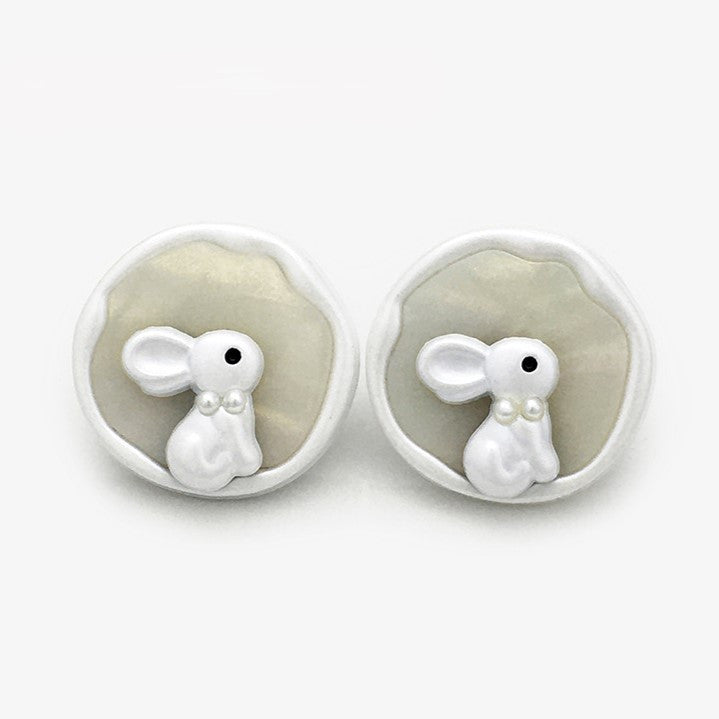 Гудзик Rabbit LuxFabric на ніжці метал 23х22 мм 1 шт. Білий