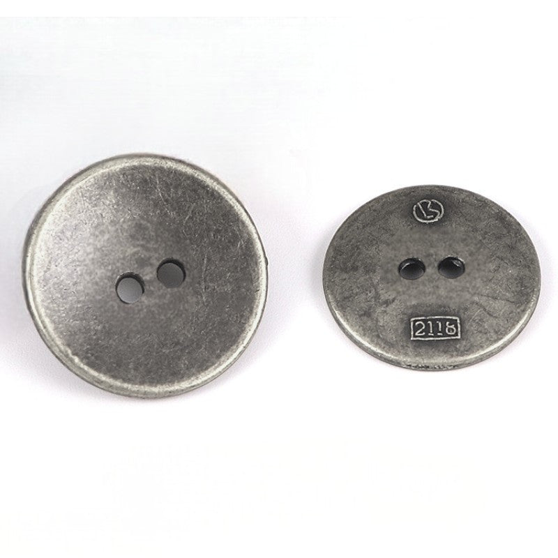 Гудзик Круглий LuxFabric 2 od: metal 15mm 1 szt. Grafітовий