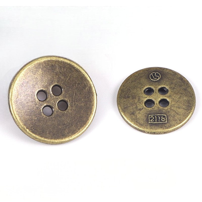 Гудзик Круглий LuxFabric 4 od: metal 12mm 1 szt. Бронзовий