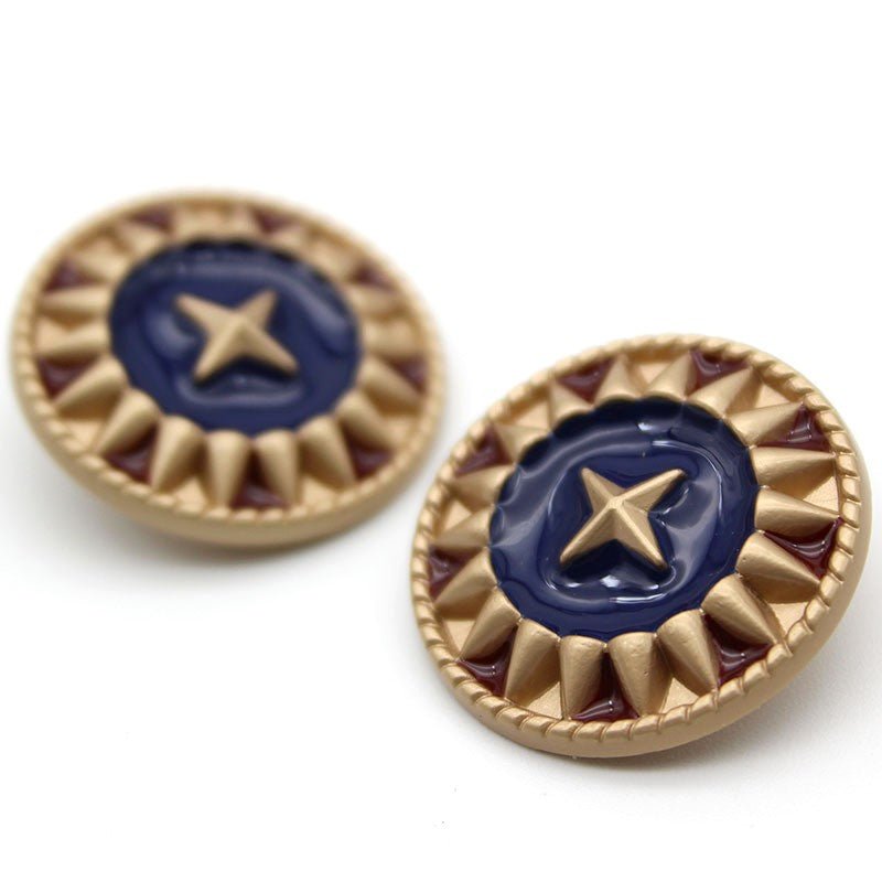 Гудзик Vintage star LuxFabric на ніжці метал/емаль 18 мм 1 шт. Syn
