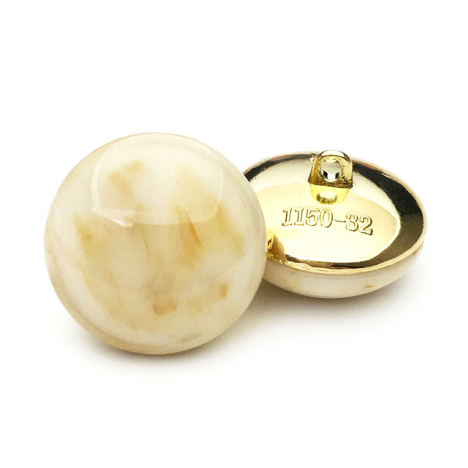 Гудзик Marble LuxFabric на ніжці метал 11 мм 1 шт. Айворі-бежевий
