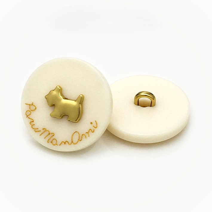 Гудзик Scotch Terrier LuxFabric на ніжці пластик 23 мм 1 шт. Айворі